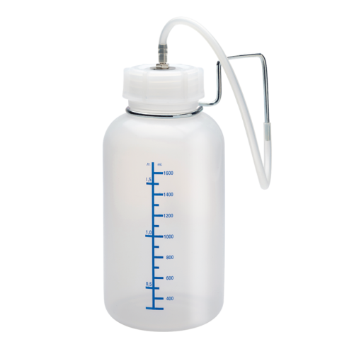 1-liter collection bottle round neck with handle and tube